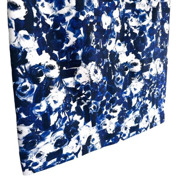 MM Lafleur The Cobble Hill Floral Print Cotton Pencil Skirt Blue Navy White 10 - Picture 6 of 13